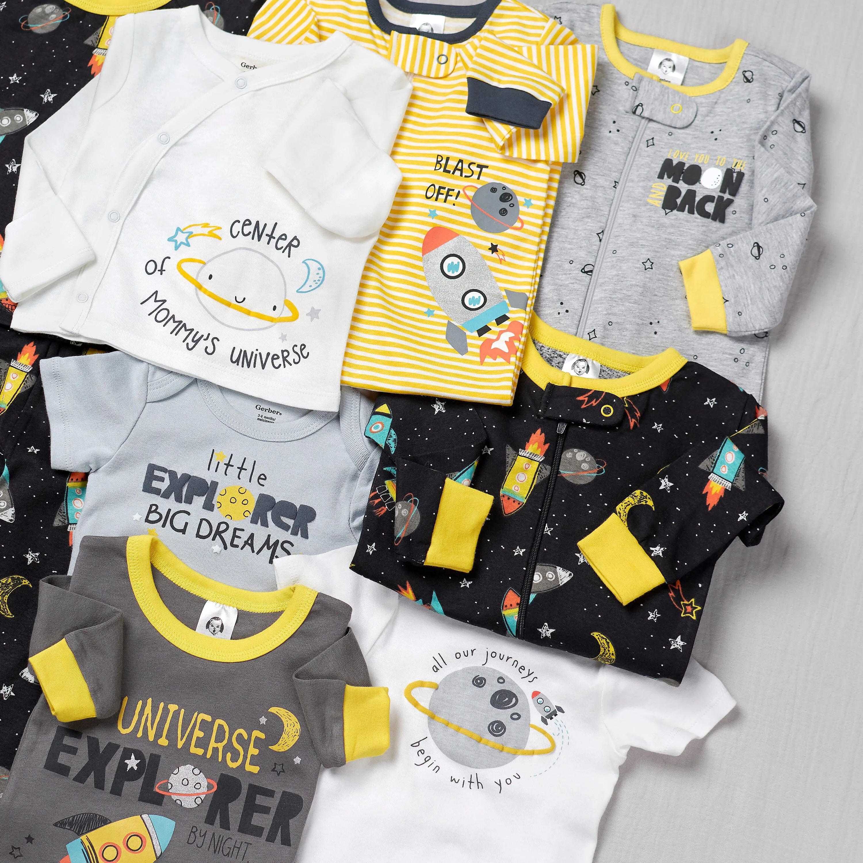4-Piece Infant & Toddler Boys Blast Off Snug Fit Cotton Pajamas