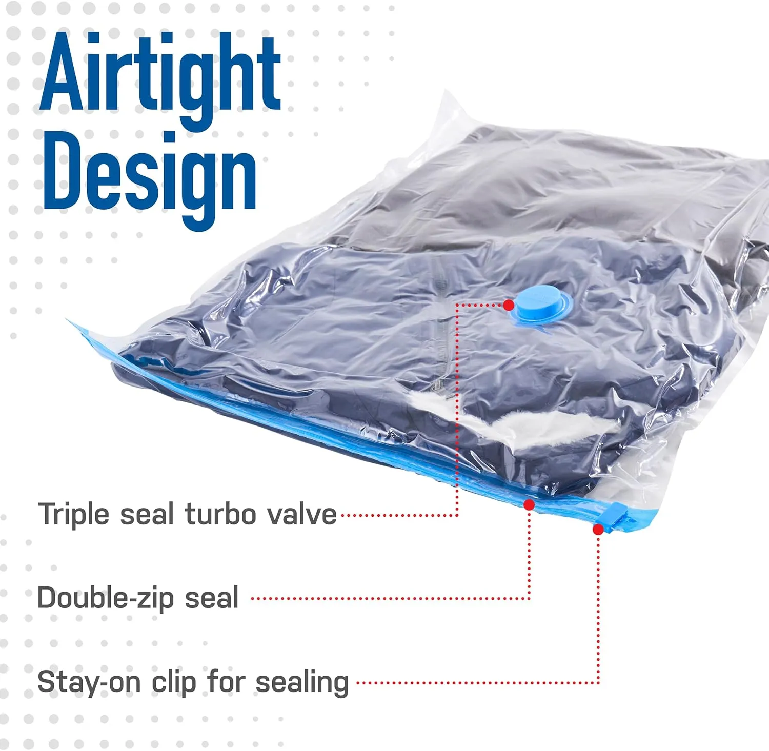 6 Pack Jumbo Vacuum Storage Bags for Comforters, Blankets & Clothes  Jumbo Vacuum Sealed Compression Bags with Hand Pump  Space Saver Storage Bags for Bedding, Moving, Travel & Organization