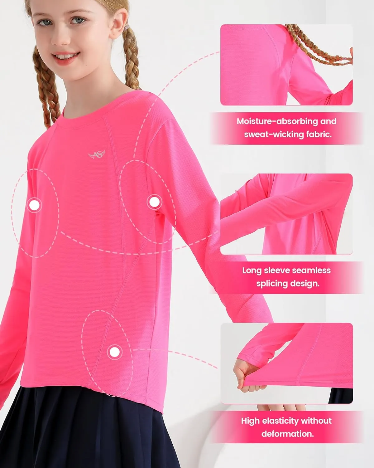 Angel season Rash Guard for Girls Swim Shirt Long Sleeve Swimsuit Girl Upf50  UV Protection Teen Sun Shirt Rashguard Top