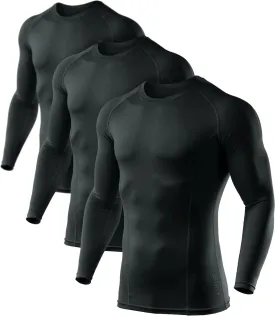 ATHLIO Men's UPF 50  Long Sleeve Compression Shirts, Water Sports Rash Guard Base Layer, Athletic Workout Shirt