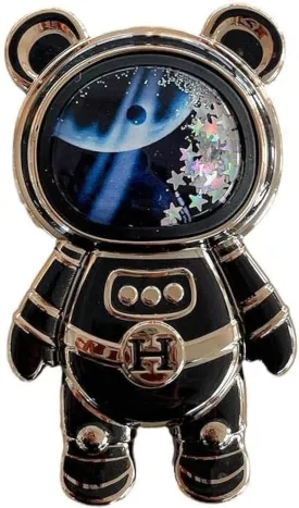 Black Cute Phone Stand Holder,Cell Phone Astronaut Hidden Kickstand,Astronaut Phone Holder,Adjustable Tablet Phone Ring Stand with 3D Moving Star Sequins Accessories Cell Phones and Accessories