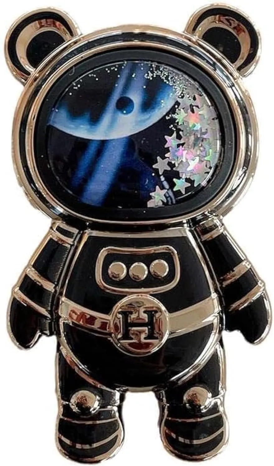 Black Cute Phone Stand Holder,Cell Phone Astronaut Hidden Kickstand,Astronaut Phone Holder,Adjustable Tablet Phone Ring Stand with 3D Moving Star Sequins Accessories Cell Phones and Accessories
