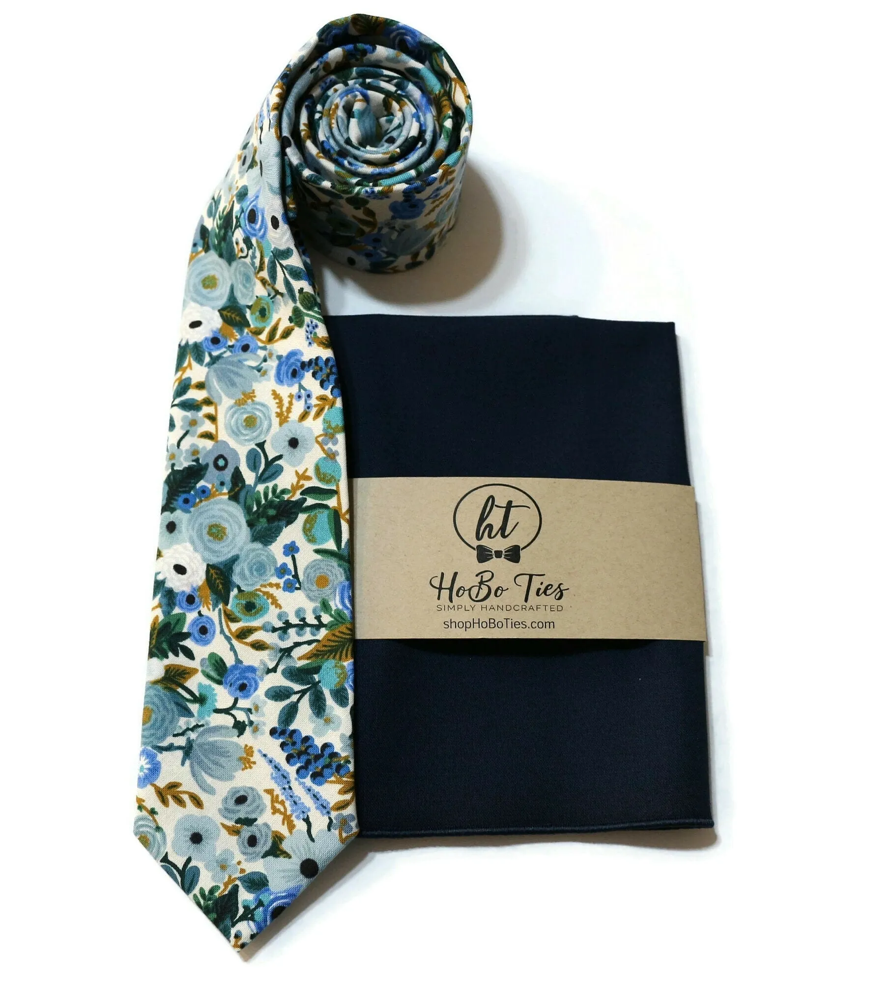 Blue Garden Party Petite Floral Necktie