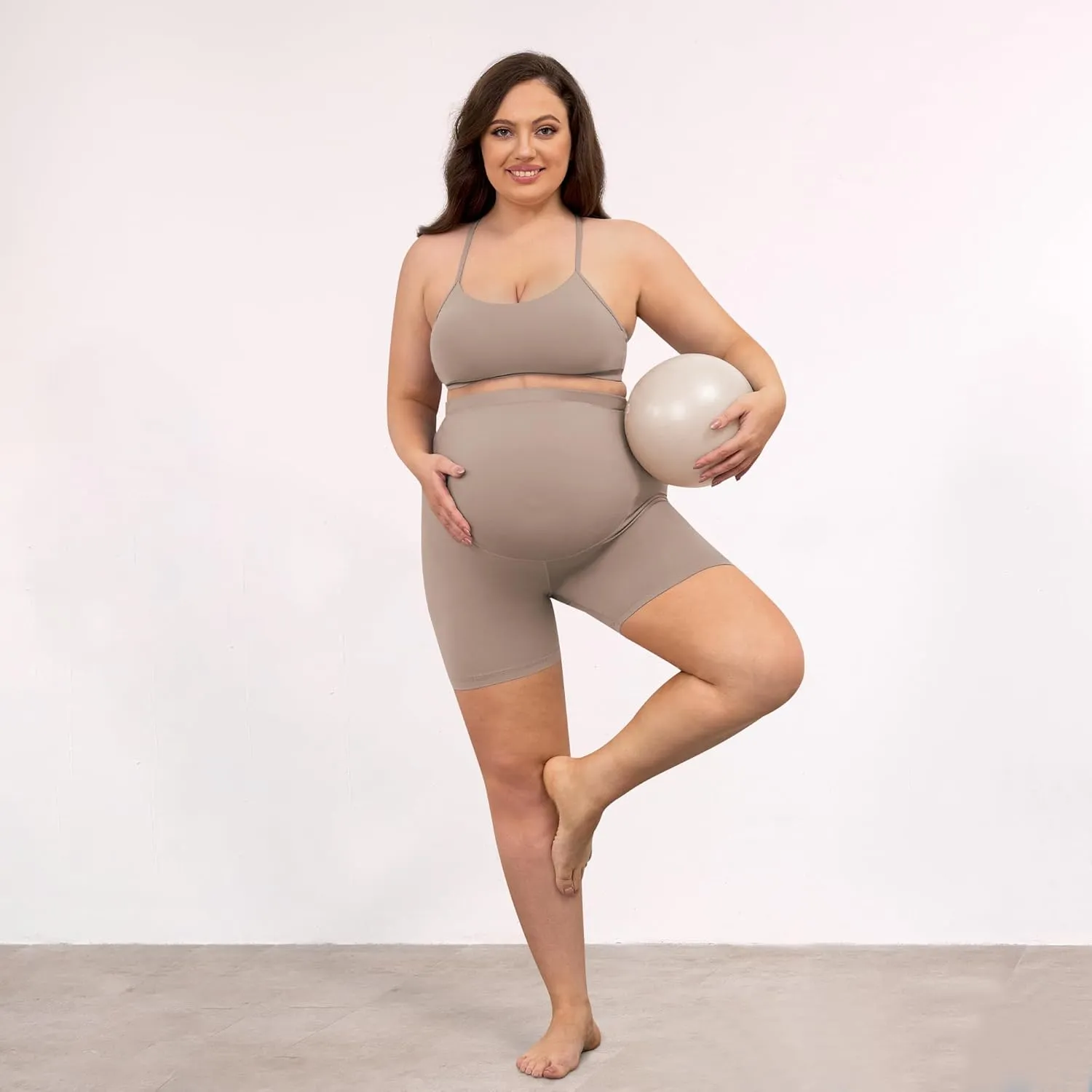 BONVIGOR Buttercloud Maternity Shorts Over The Belly- 5" Plus Size Pregnancy Biker Shorts Women Workout Yoga