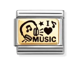 Classic Gold MUSIC, HEADPHONE Charm