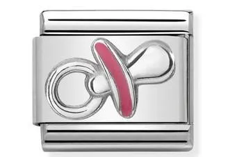 CLASSIC SILVER & ENAMEL PINK DUMMY   330202/39