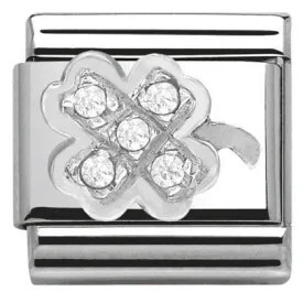 Classic Silver Clover Link