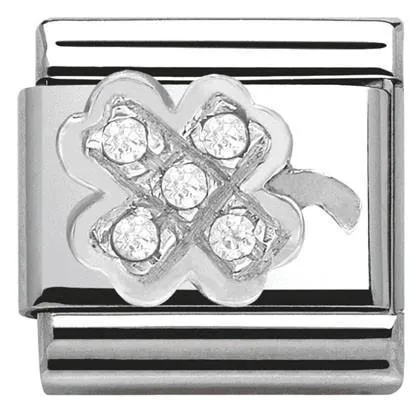 Classic Silver Clover Link
