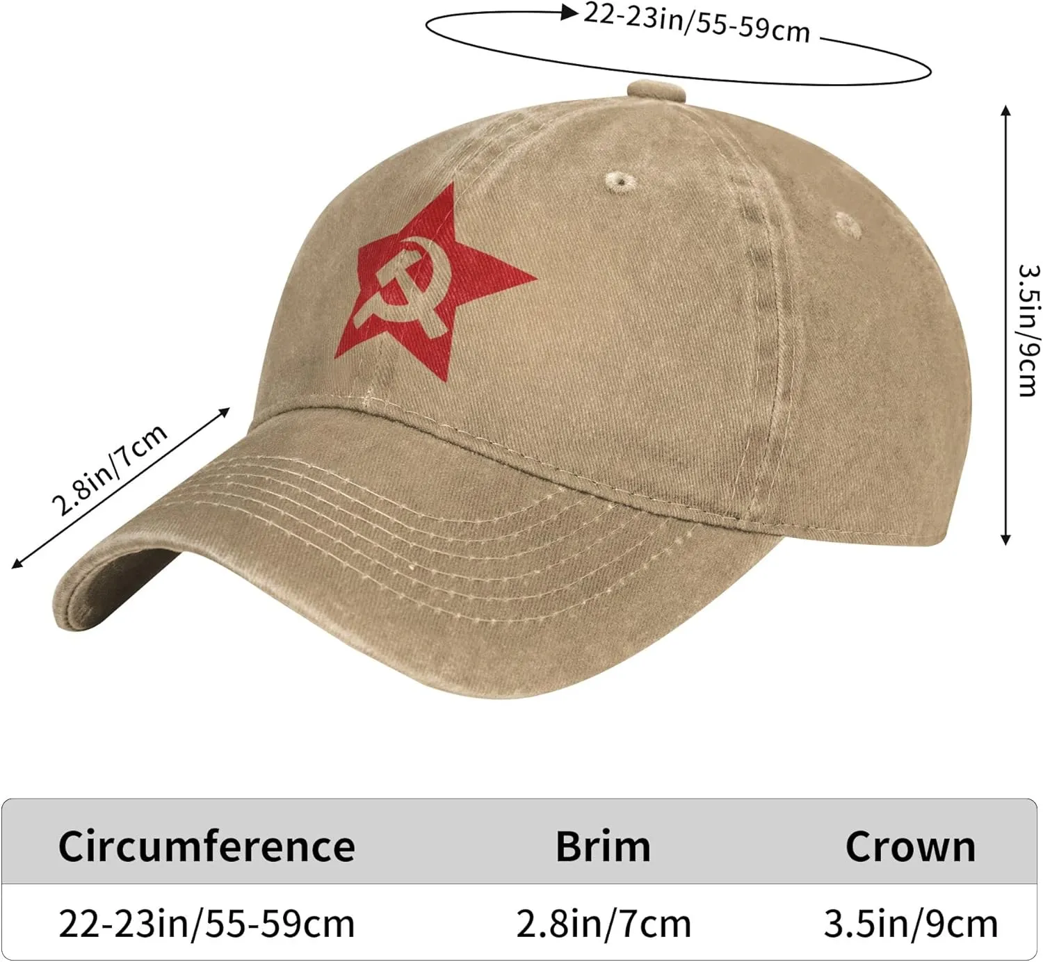Communist USSR Hammer Sickle Unisex Adult Baseball Hat Sports Cowboy Cap Men Women Snapback