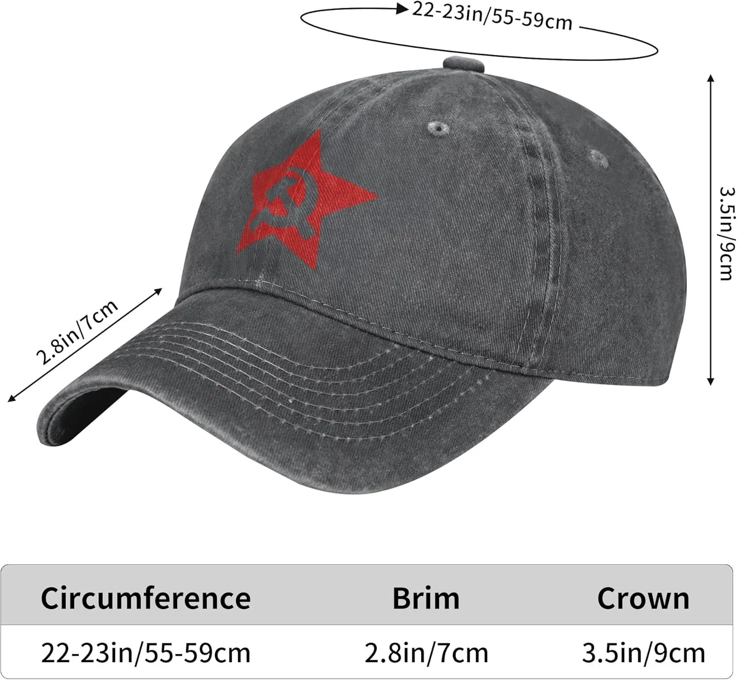 Communist USSR Hammer Sickle Unisex Adult Baseball Hat Sports Cowboy Cap Men Women Snapback