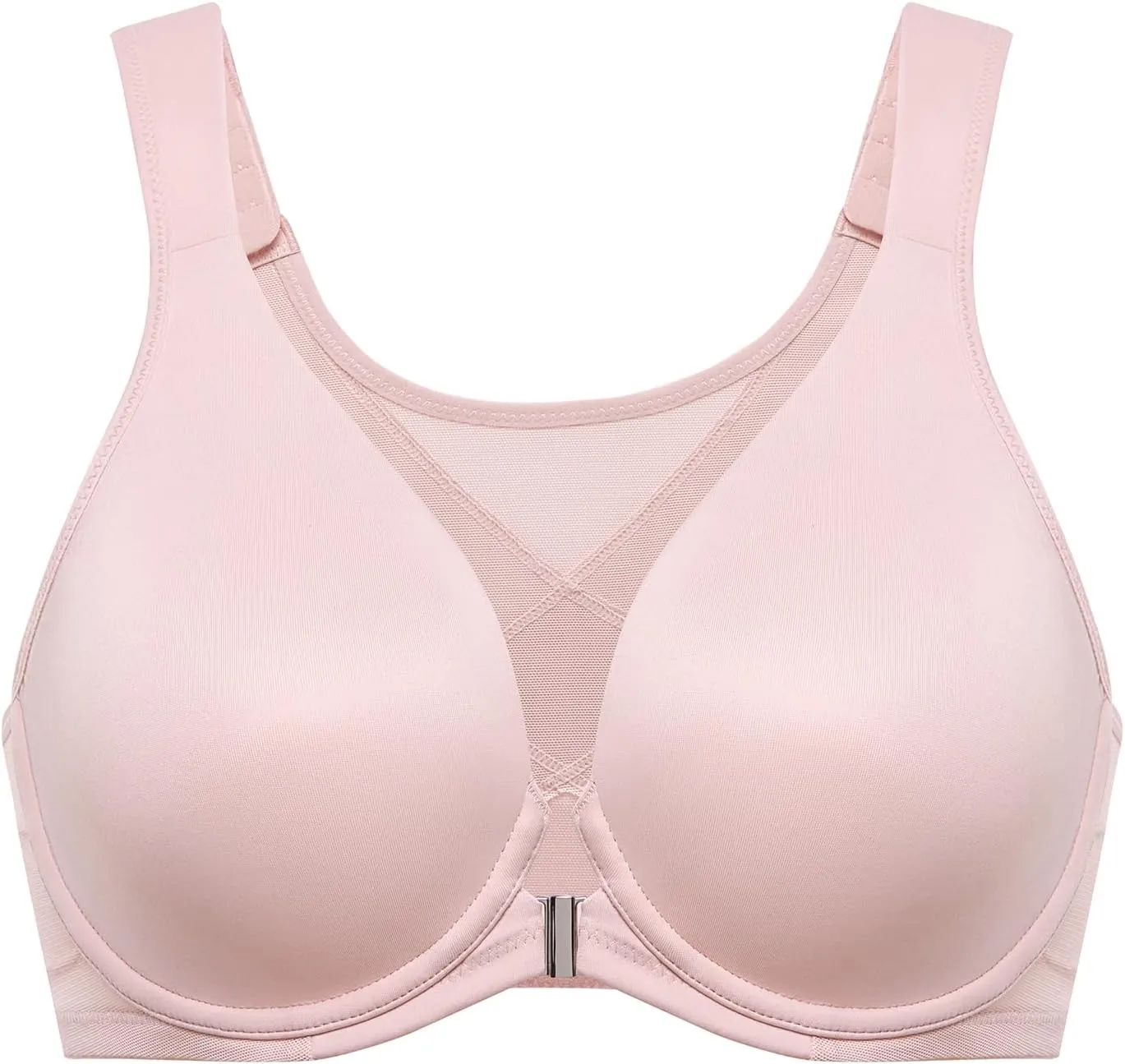 DELIMIRA Women's Front Closure Bras Posture Full Coverage Plus Size Underwire Unlined Back Support Plunge Seamless Bra B-H