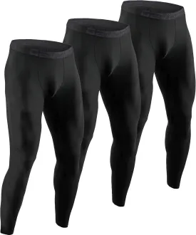 DEVOPS 2 or 3 Pack Men's Thermal Compression Pants, Athletic Leggings Base Layer Bottoms