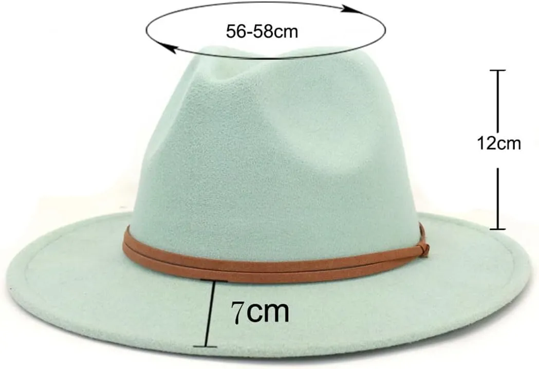 Fedora Hats Women Men Wide Brim Church Top Hat Artificial Woolf Elted Jazz Cap Panama Hat