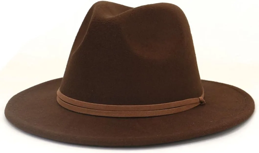 Fedora Hats Women Men Wide Brim Church Top Hat Artificial Woolf Elted Jazz Cap Panama Hat