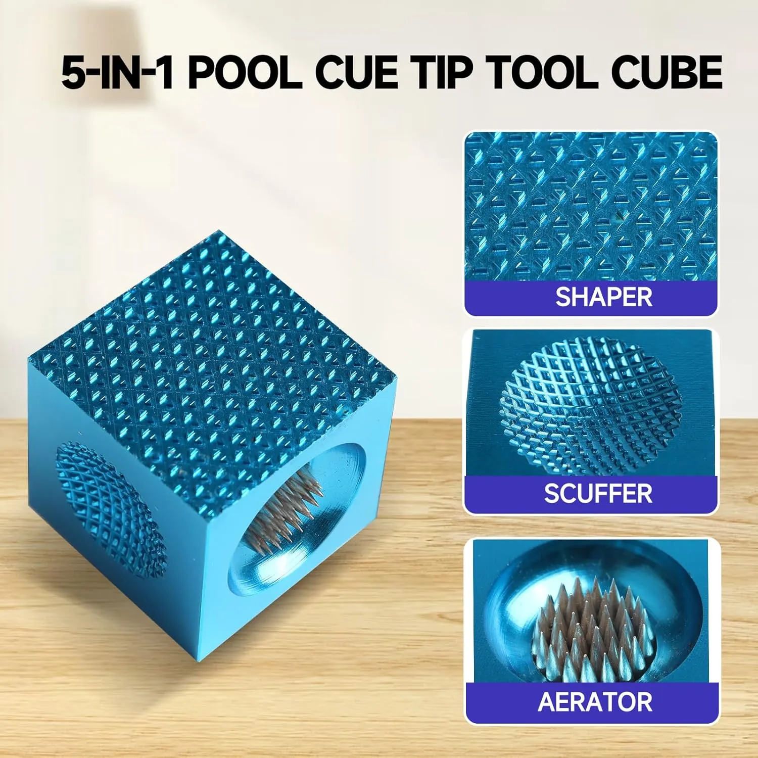 GSE Games & Sports Expert Billiard Pool Cue Tip Tool, Stick Scuffer/Shaper/Aerator/Joint Protector Tool, Accessories