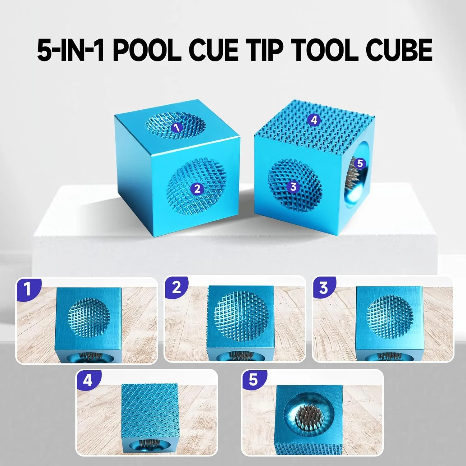 GSE Games & Sports Expert Billiard Pool Cue Tip Tool, Stick Scuffer/Shaper/Aerator/Joint Protector Tool, Accessories