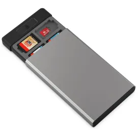 HEIYING Game Card Case for Switch/OLED/Lite Games Cards, Metal Game Storage Holder with 20 Games Card Slots and 20 Micro SD Cards Slots