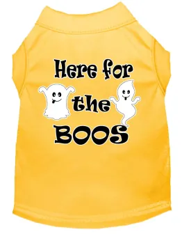 Here For The Boos Screen Print Dog Shirt Yellow Sm (10)