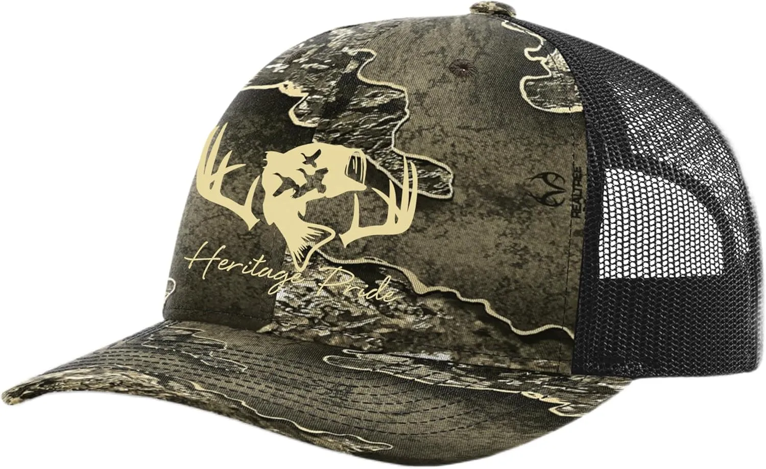 Heritage Pride Deer Hunting Fishing Duck Hunt Mens Embroidered Mesh Back Trucker Hat