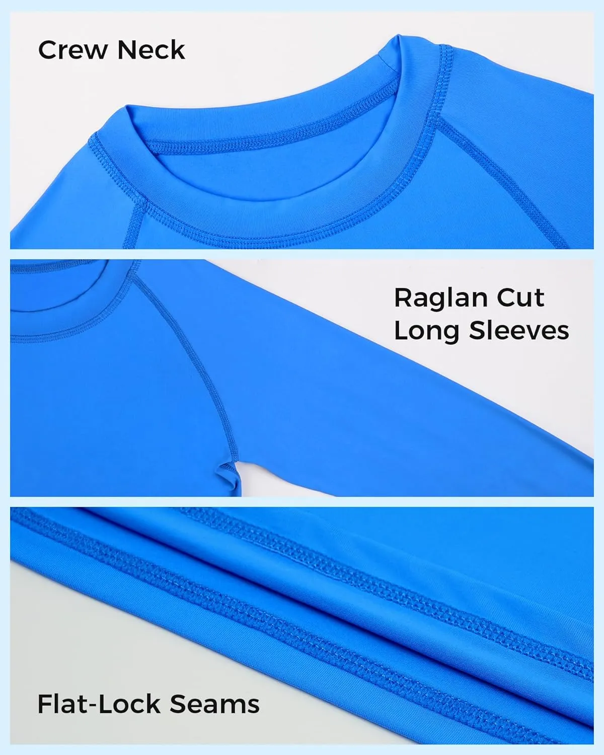 JOCMIC Boys Rash Guard Long Sleeve Swim Shirt UPF 50  Sun Protection Quick Dry Swimming Shirt for Kids