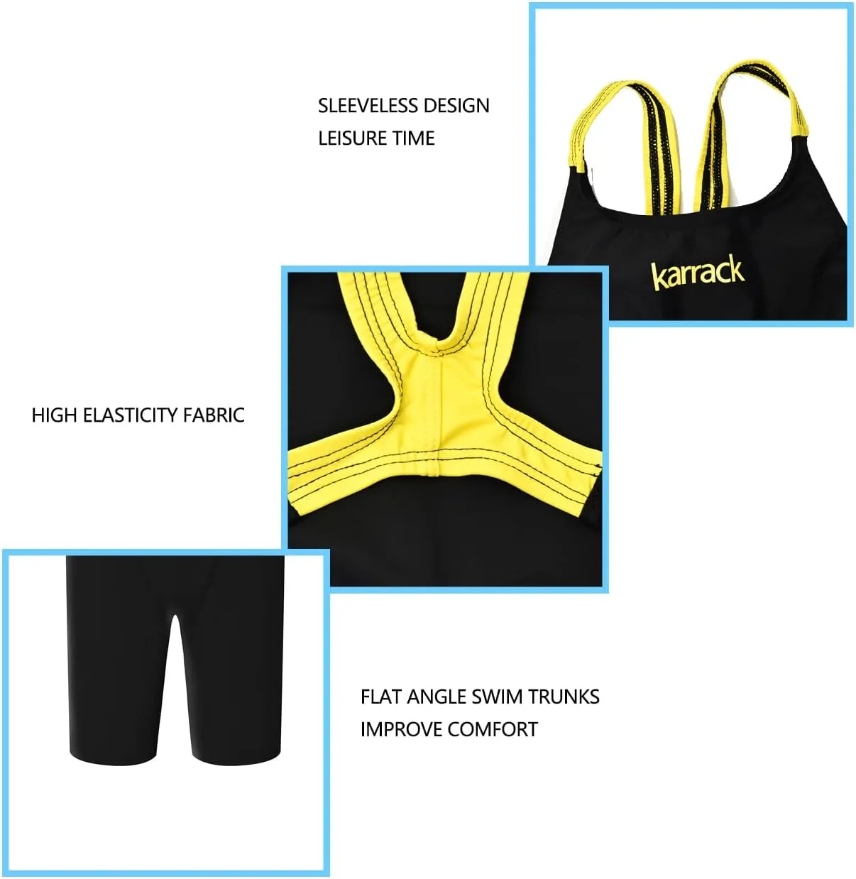 karrack Girls Swimming Suit Sports Conjoined Girls Training Competition Children Swimming Suit