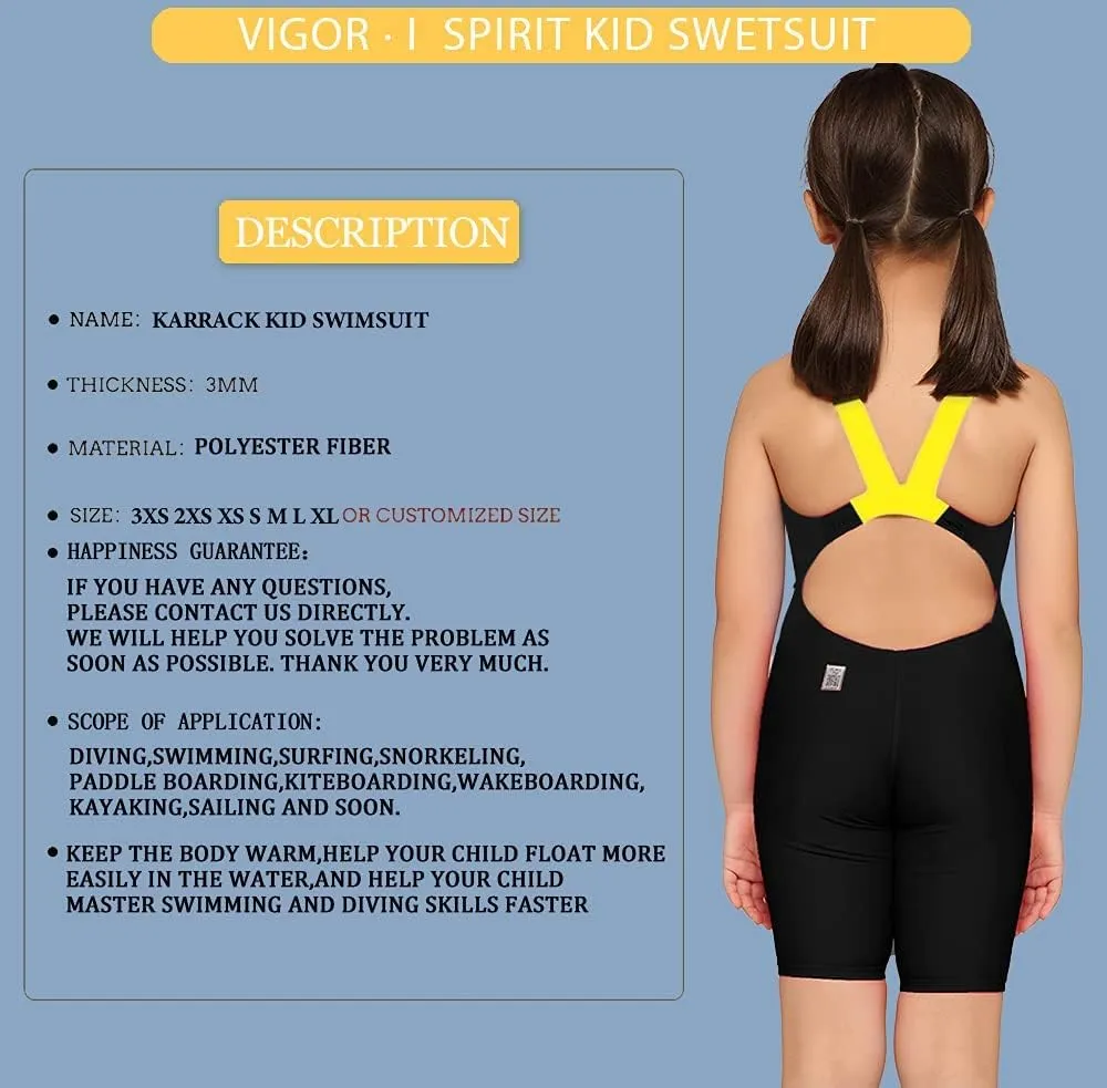 karrack Girls Swimming Suit Sports Conjoined Girls Training Competition Children Swimming Suit