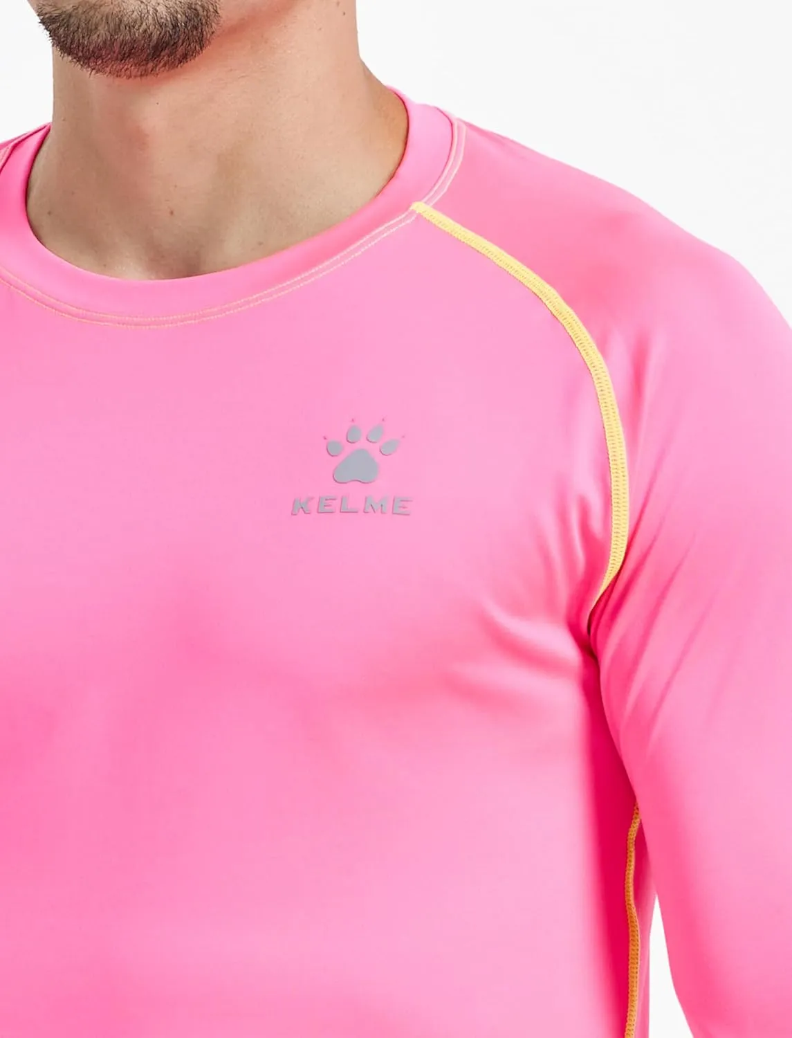KELME Men's Long Sleeve Compression Shirt, Cool Dry Athletic Top Base Layers, Running Soccer Football Undershirt T-Shirt