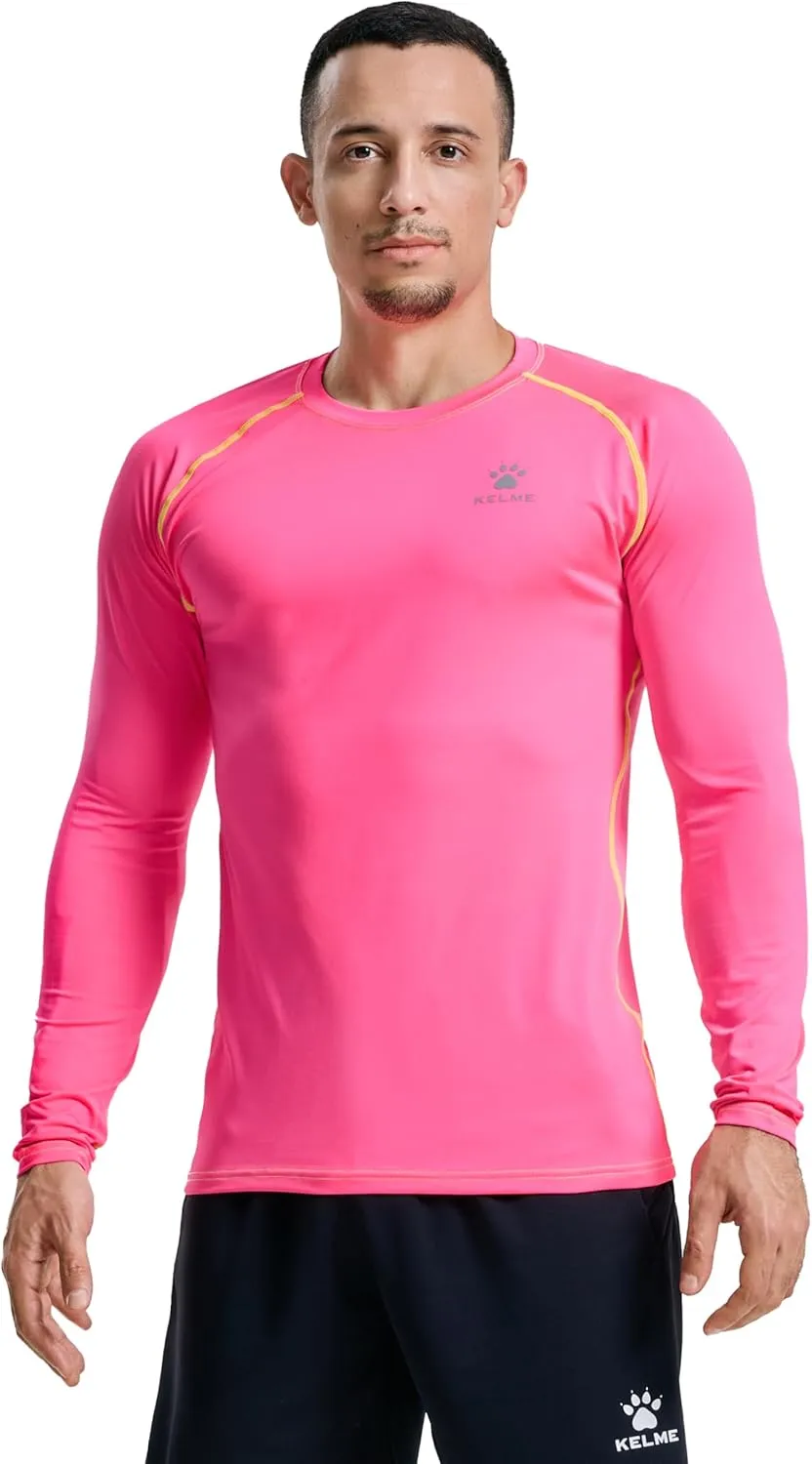 KELME Men's Long Sleeve Compression Shirt, Cool Dry Athletic Top Base Layers, Running Soccer Football Undershirt T-Shirt