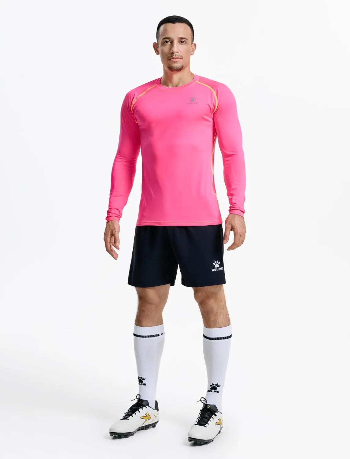 KELME Men's Long Sleeve Compression Shirt, Cool Dry Athletic Top Base Layers, Running Soccer Football Undershirt T-Shirt