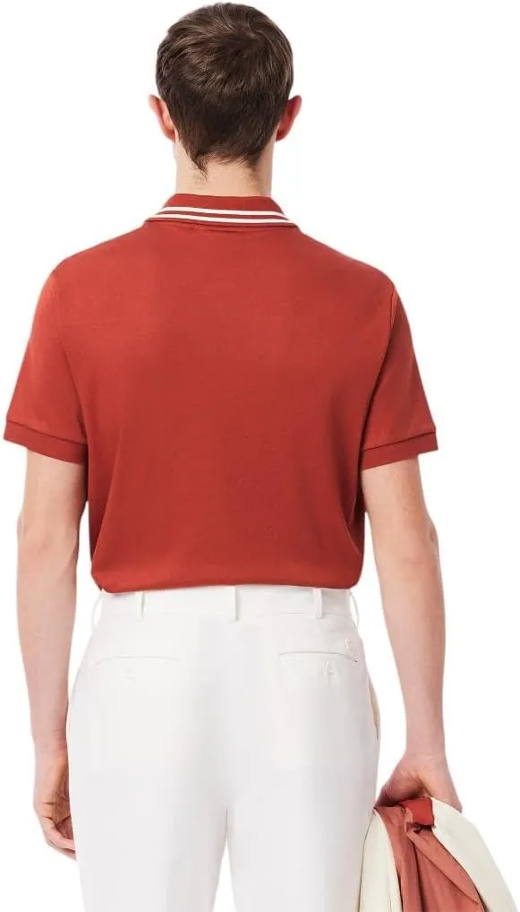 Lacoste Men's Seasonal Short Sleeve Regular Fit Contrast Collar Polo