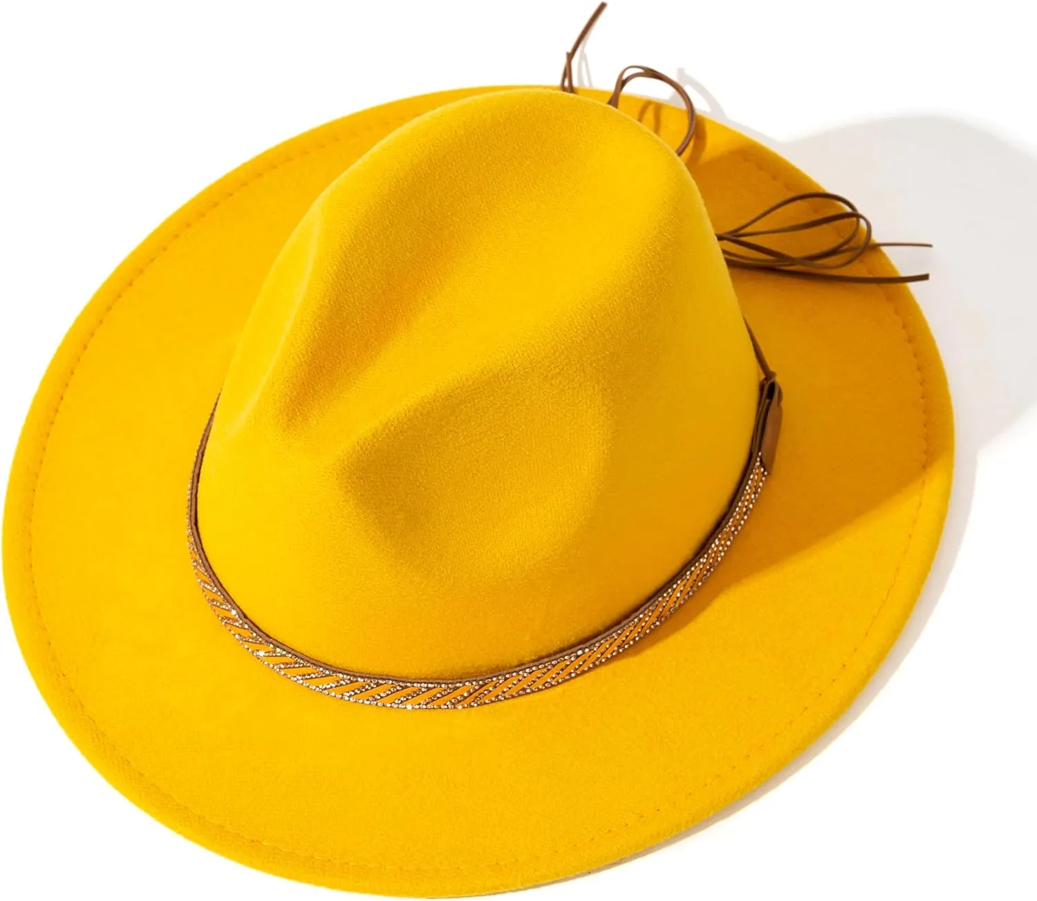 Lisianthus Felt Fedora Hats for Women & Men Wide Brim Panama Hat