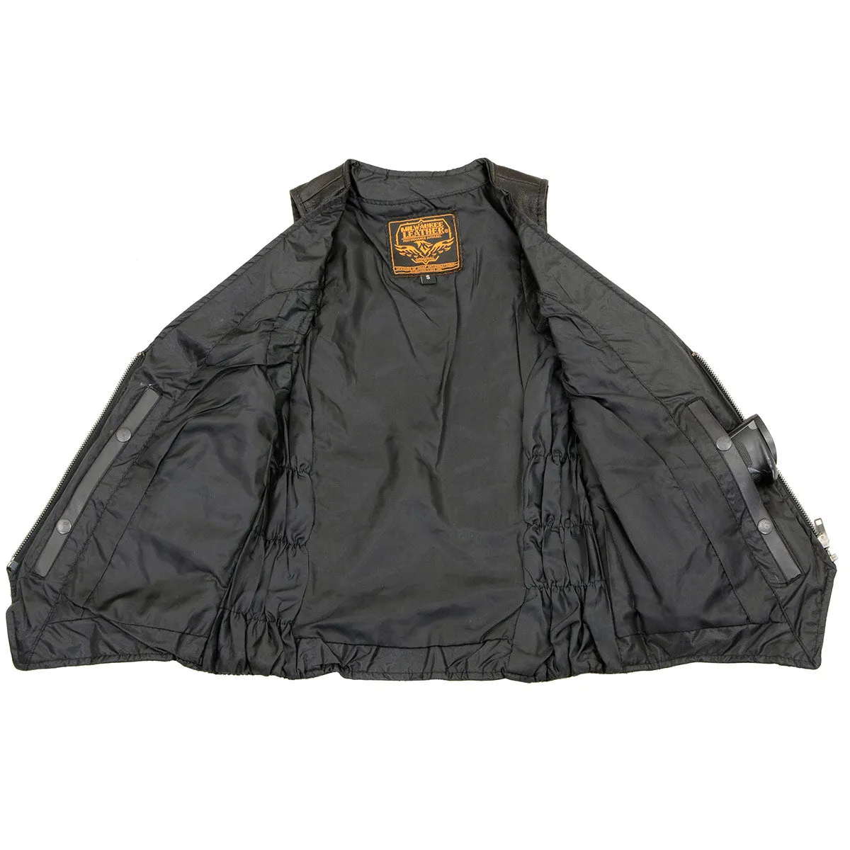 Milwaukee Leather Women's Black Premium Leather Zipper Closure