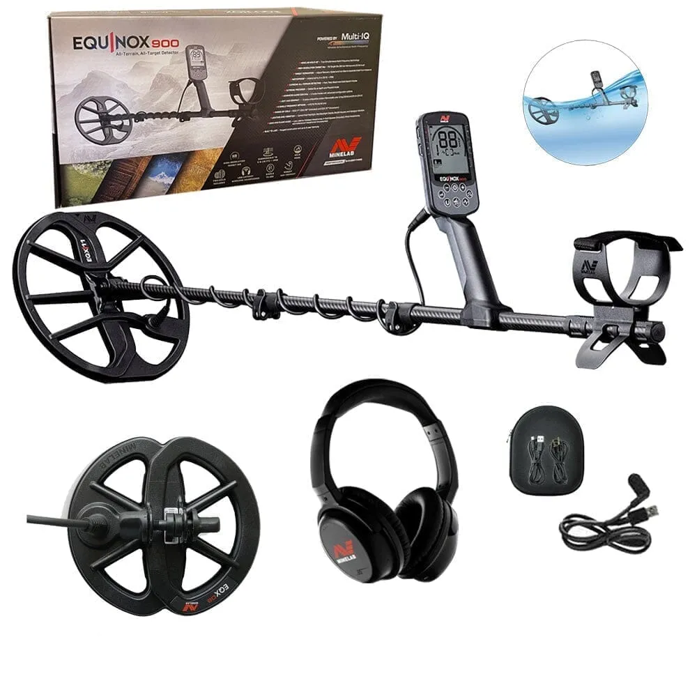 Minelab Equinox 900 Bundle with Pro-Find 40 EQX 15" Coil, Free Gear