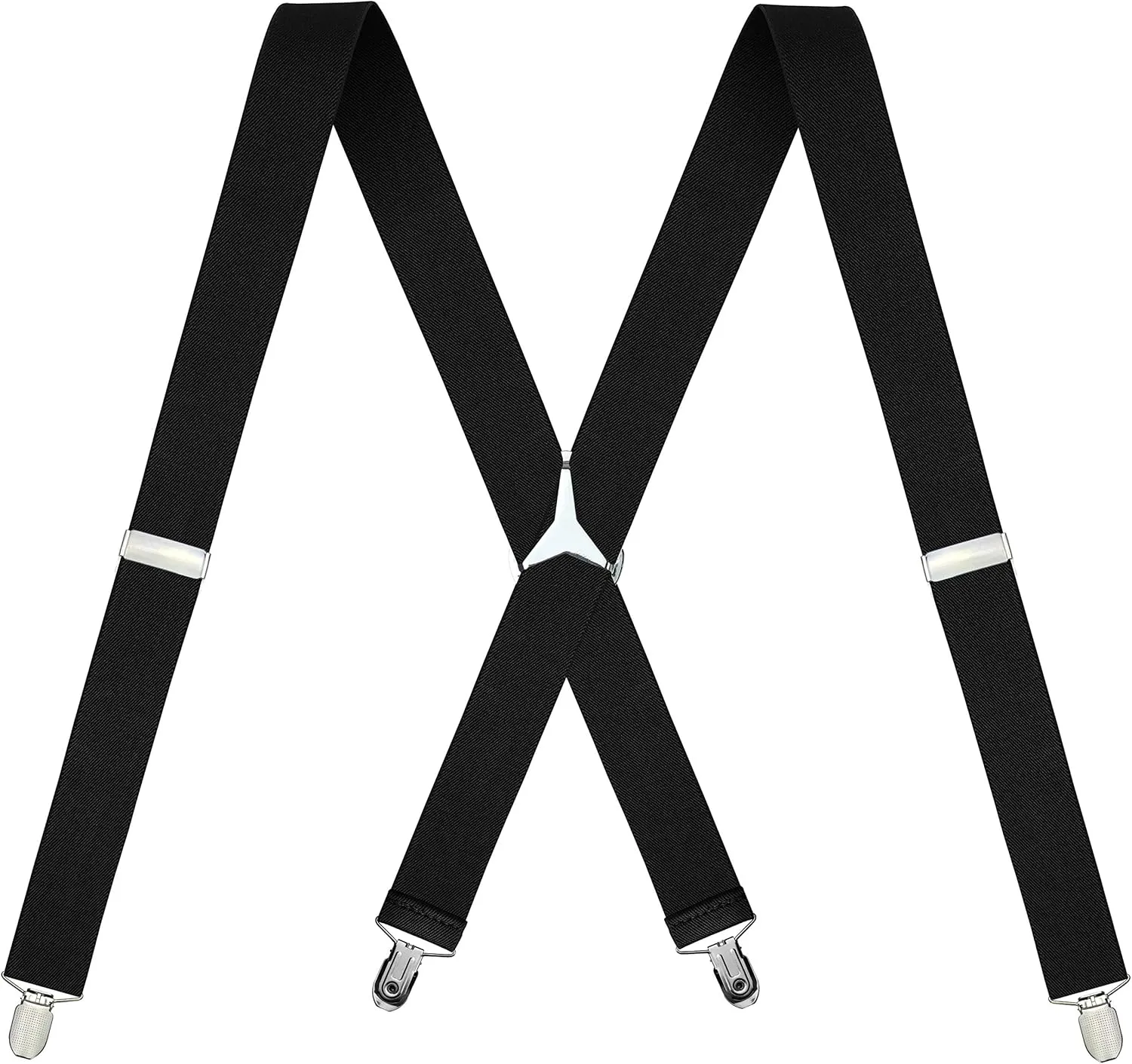 Moulen Men's X-Back 1.4 Inches Wide 4-Clips Adjustable Suspenders