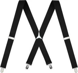 Moulen Men's X-Back 1.4 Inches Wide 4-Clips Adjustable Suspenders