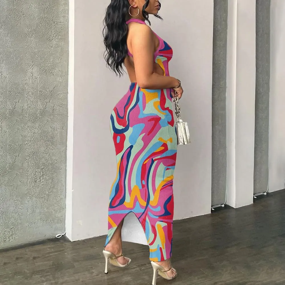 Nimsruc Women Summer Sexy Bodycon Maxi Dress Casual Long Dresses