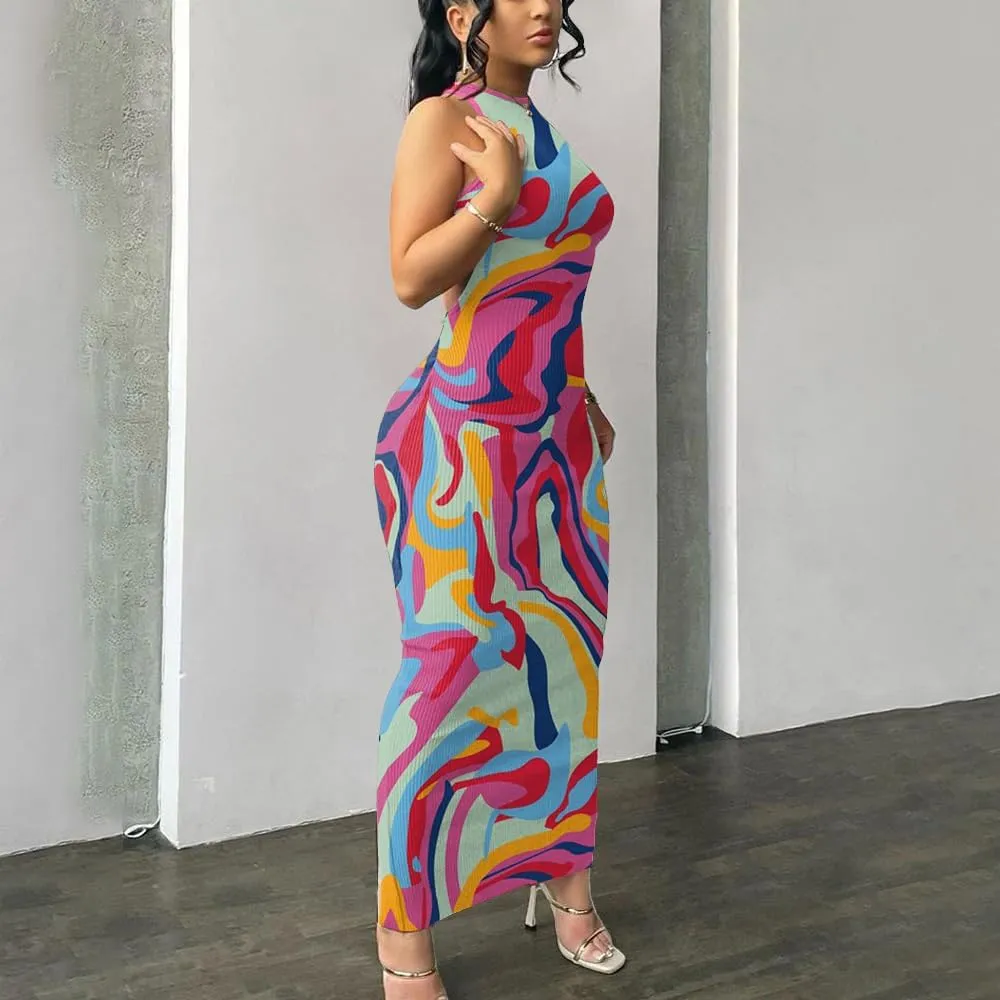 Nimsruc Women Summer Sexy Bodycon Maxi Dress Casual Long Dresses