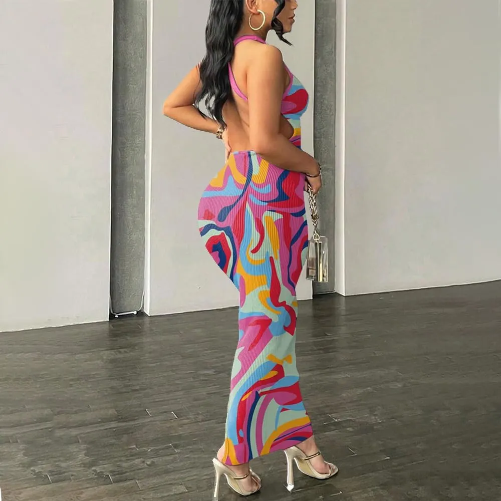 Nimsruc Women Summer Sexy Bodycon Maxi Dress Casual Long Dresses