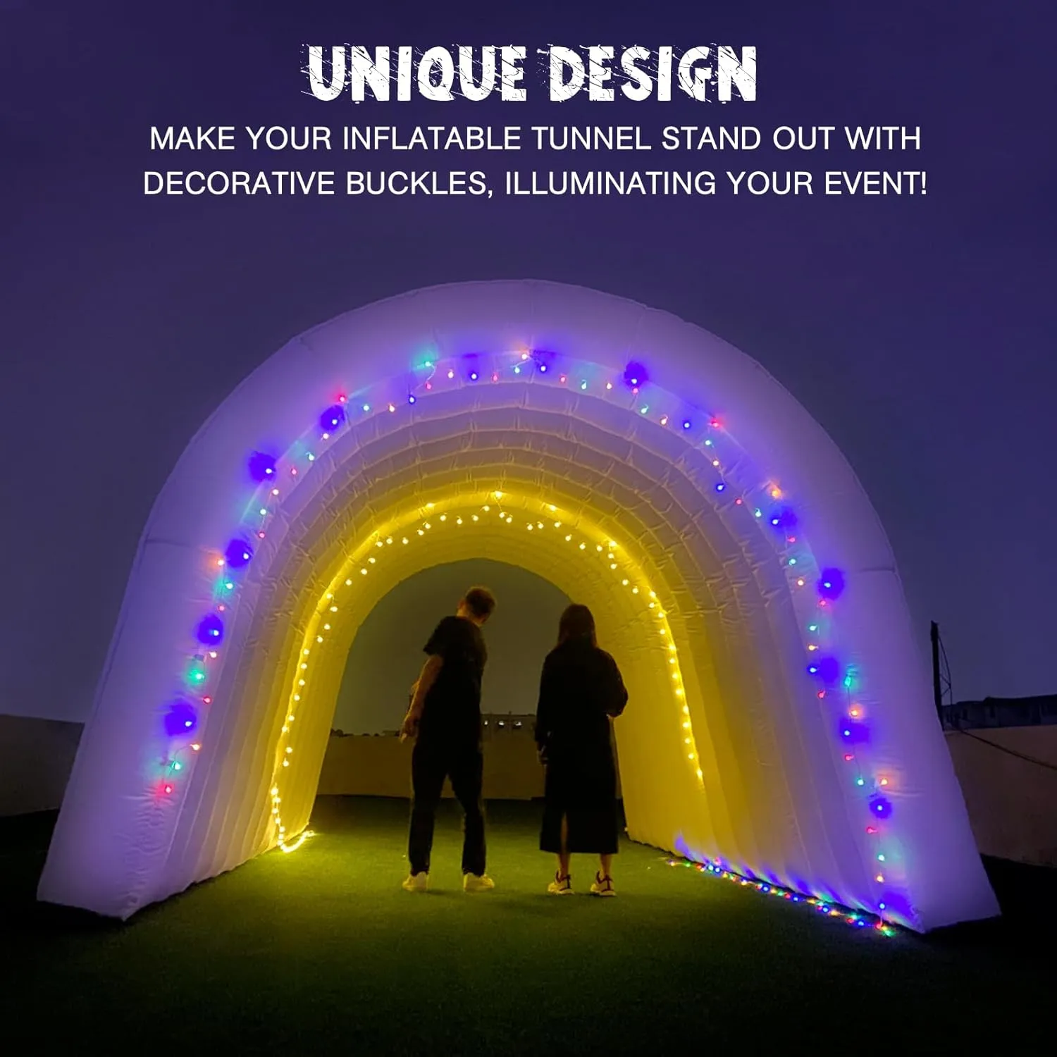 OZIS Inflatable Tunnel Sports Tunnel Entrance with Installed Blower Inflatable Tunnel Tent for Business Advertising Event Exhibition Promotion,Street,Shop,Supermarket,School(White, 16x10x10ft)