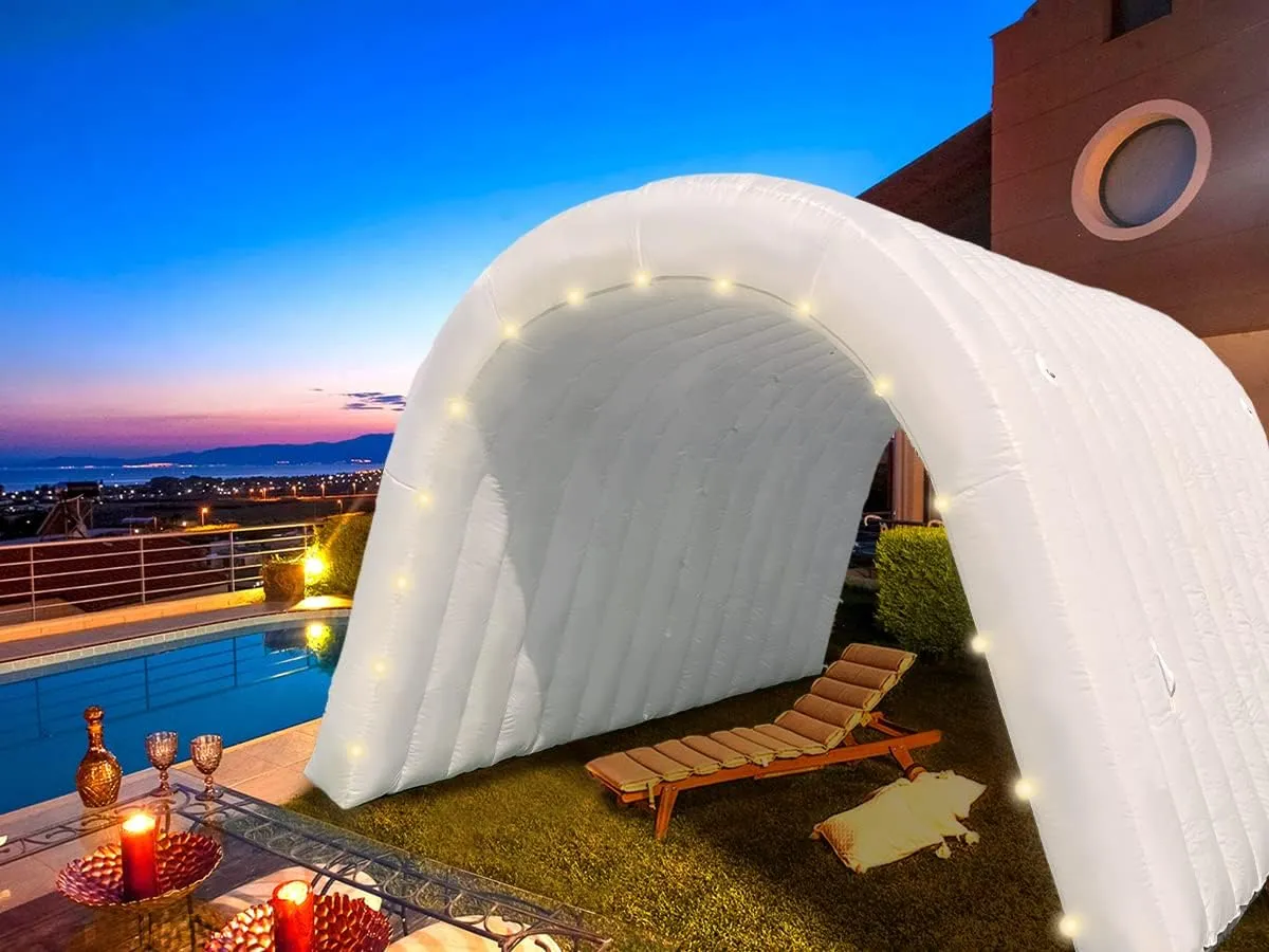OZIS Inflatable Tunnel Sports Tunnel Entrance with Installed Blower Inflatable Tunnel Tent for Business Advertising Event Exhibition Promotion,Street,Shop,Supermarket,School(White, 16x10x10ft)