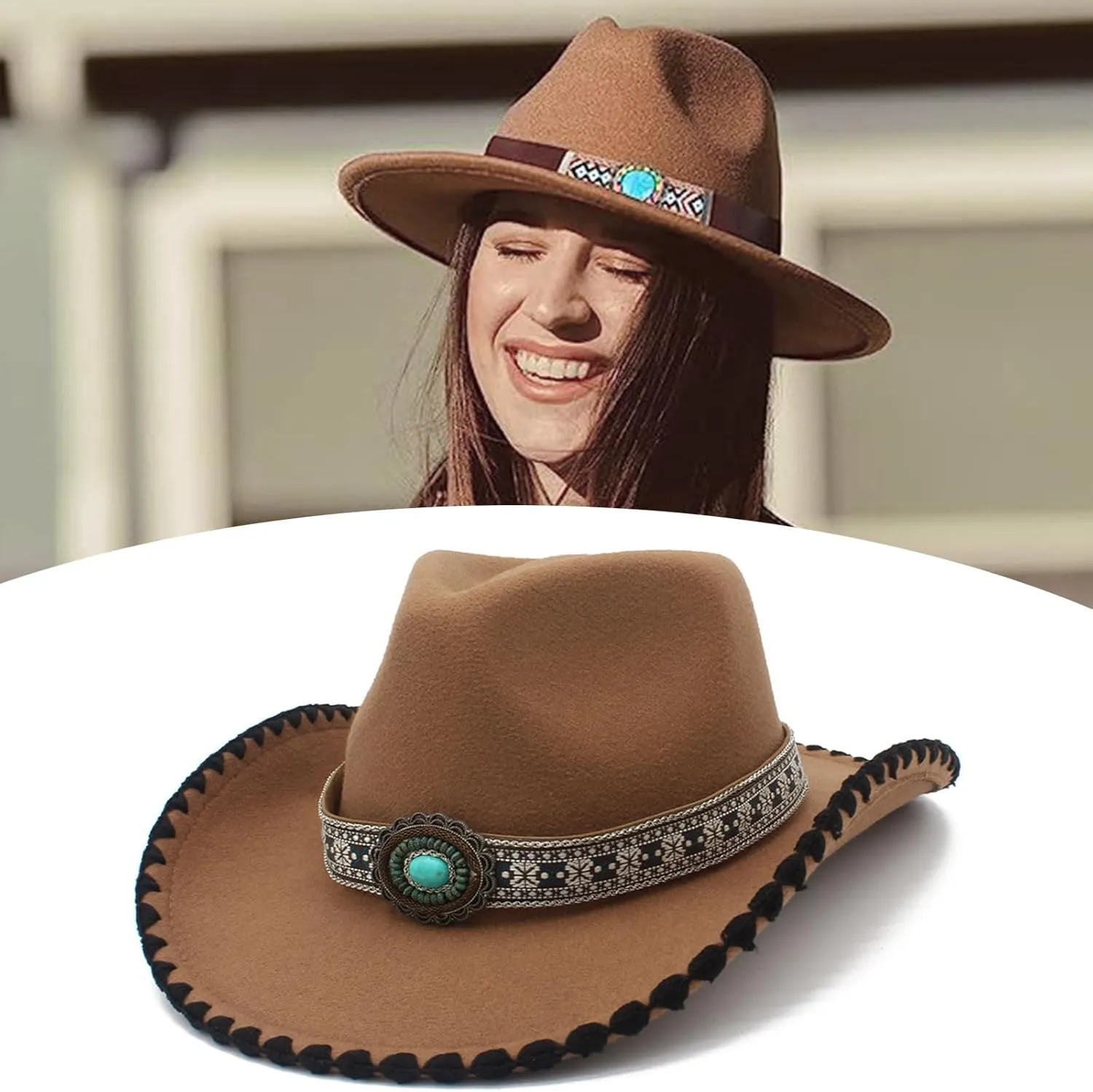 Panama Hat Fedoras Western Short-Brimmed Hat for Women Man Casual Wear Western Fedoras Man Women Unisex Wear