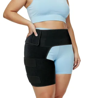 Plus Size Hip Brace Thigh Compression Sleeve | Hip Sciatica Pain Relief Device Brace | Hamstring & Groin Compression Sleeve Wrap | Sciatic Nerve Relief | Hip Support Brace for Women & Men | LG / RIGHT