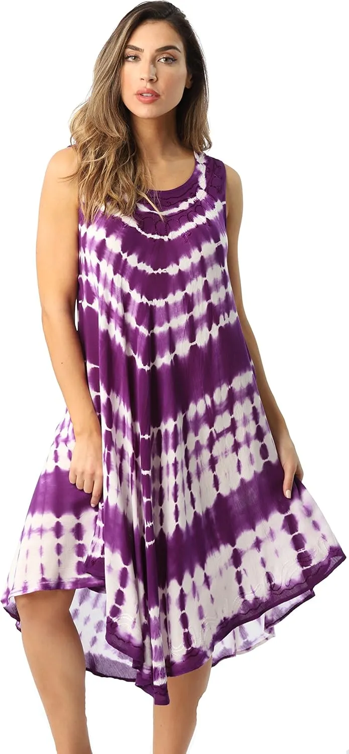 Riviera Sun Tie Dye Summer Dress - Beach Cover Up