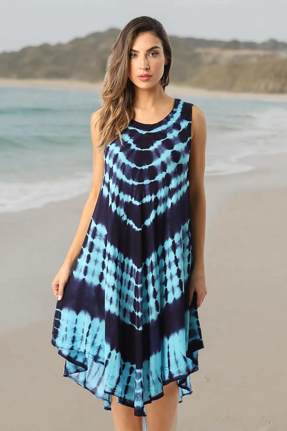 Riviera Sun Tie Dye Summer Dress - Beach Cover Up