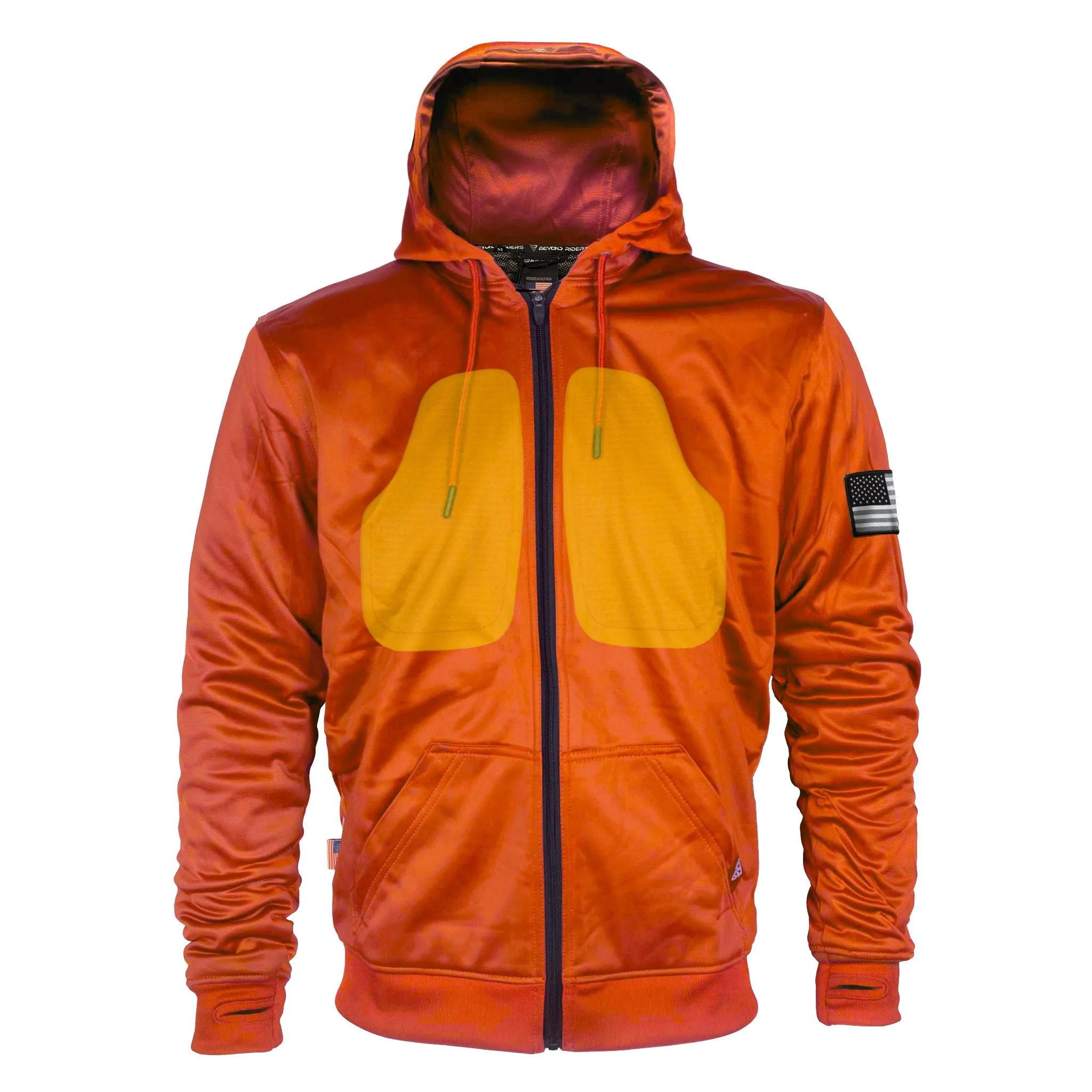 SALE Orange Solid Ultra Protective Hoodie with Pads