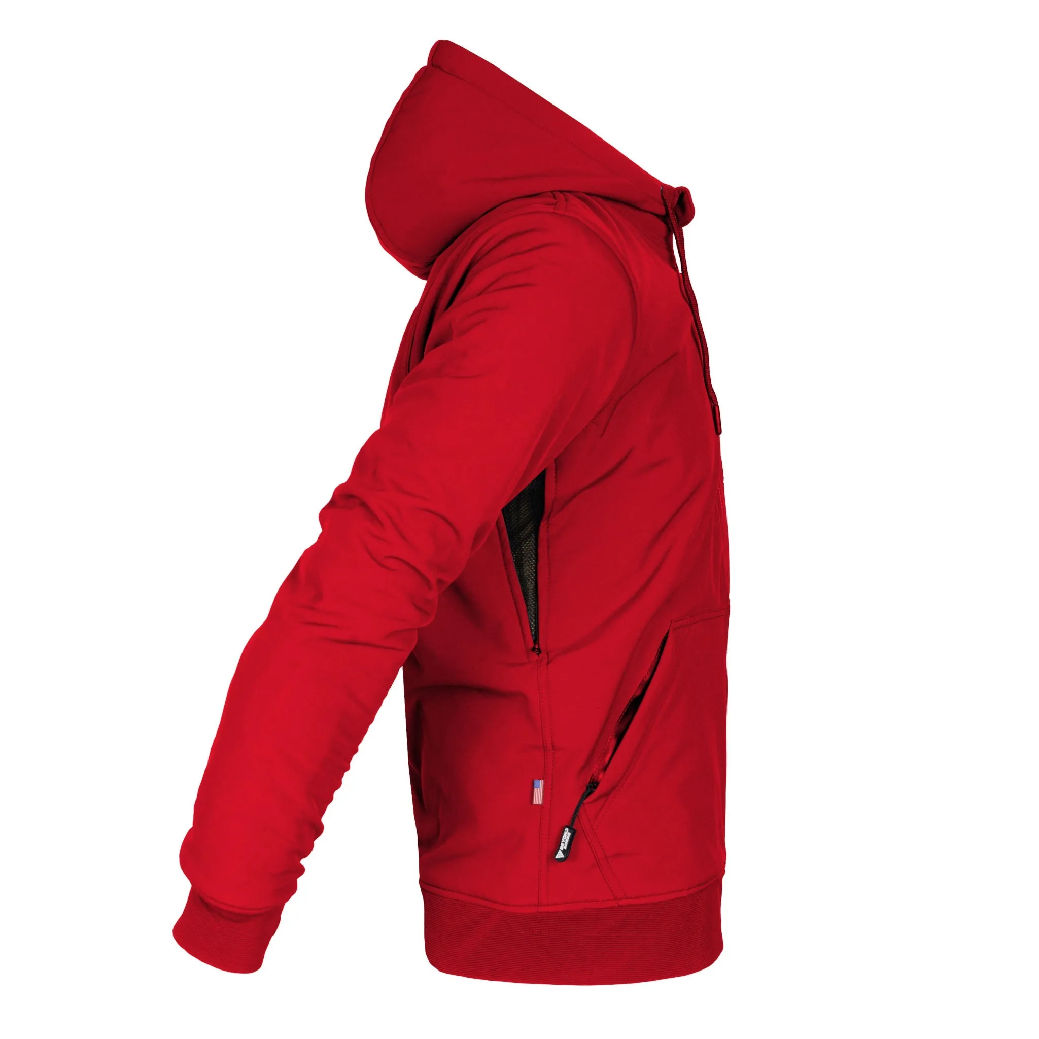 SALE Protective SoftShell Unisex Hoodie - Red Solid Matte with Pads