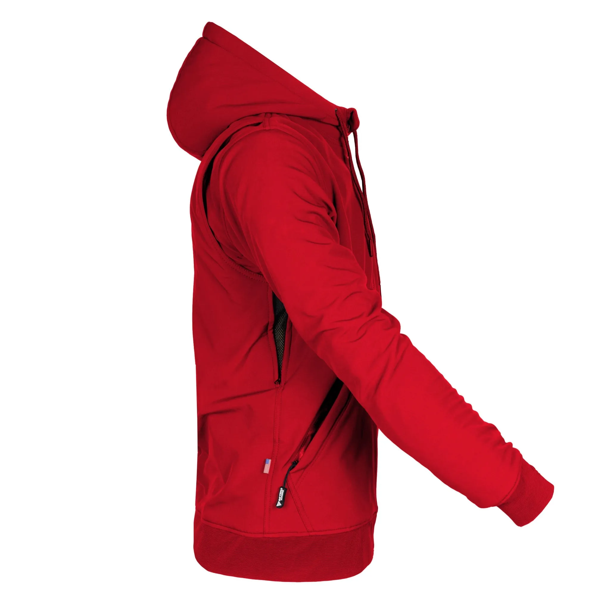 SALE Protective SoftShell Unisex Hoodie - Red Solid Matte with Pads