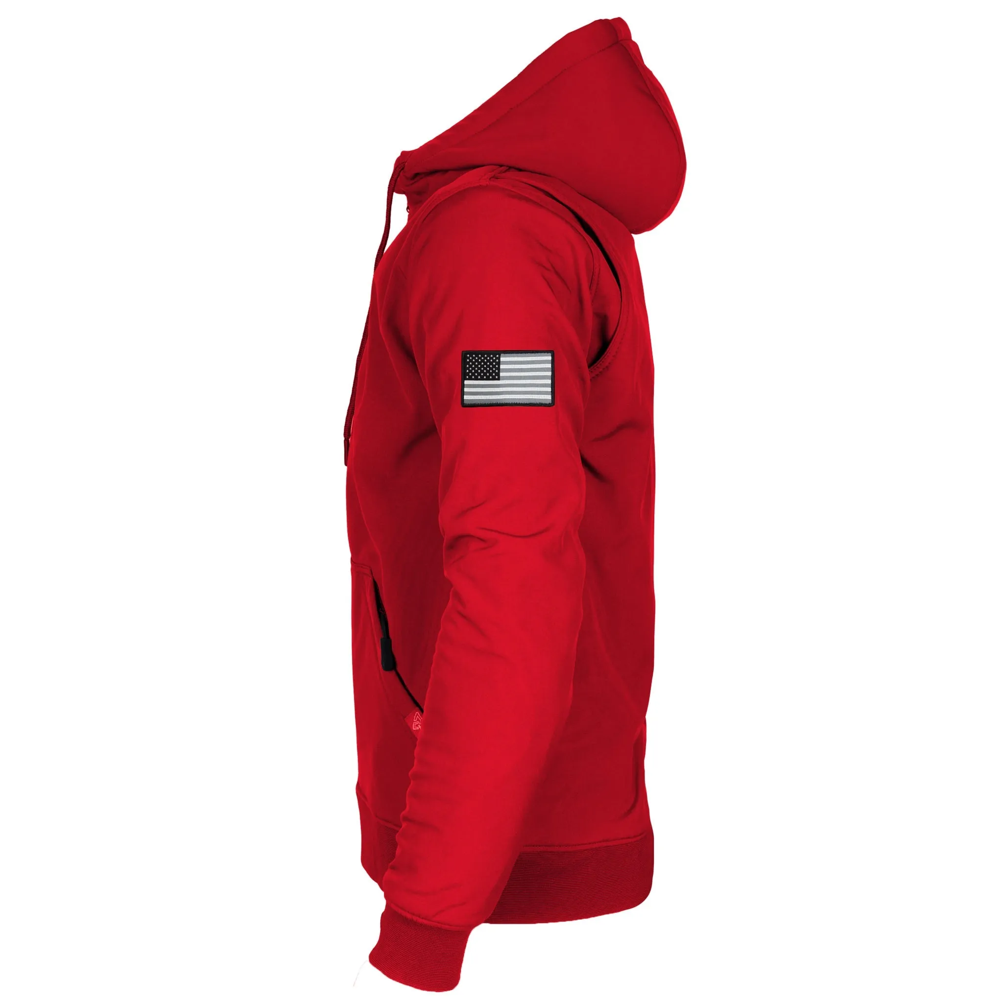 SALE Protective SoftShell Unisex Hoodie - Red Solid Matte with Pads