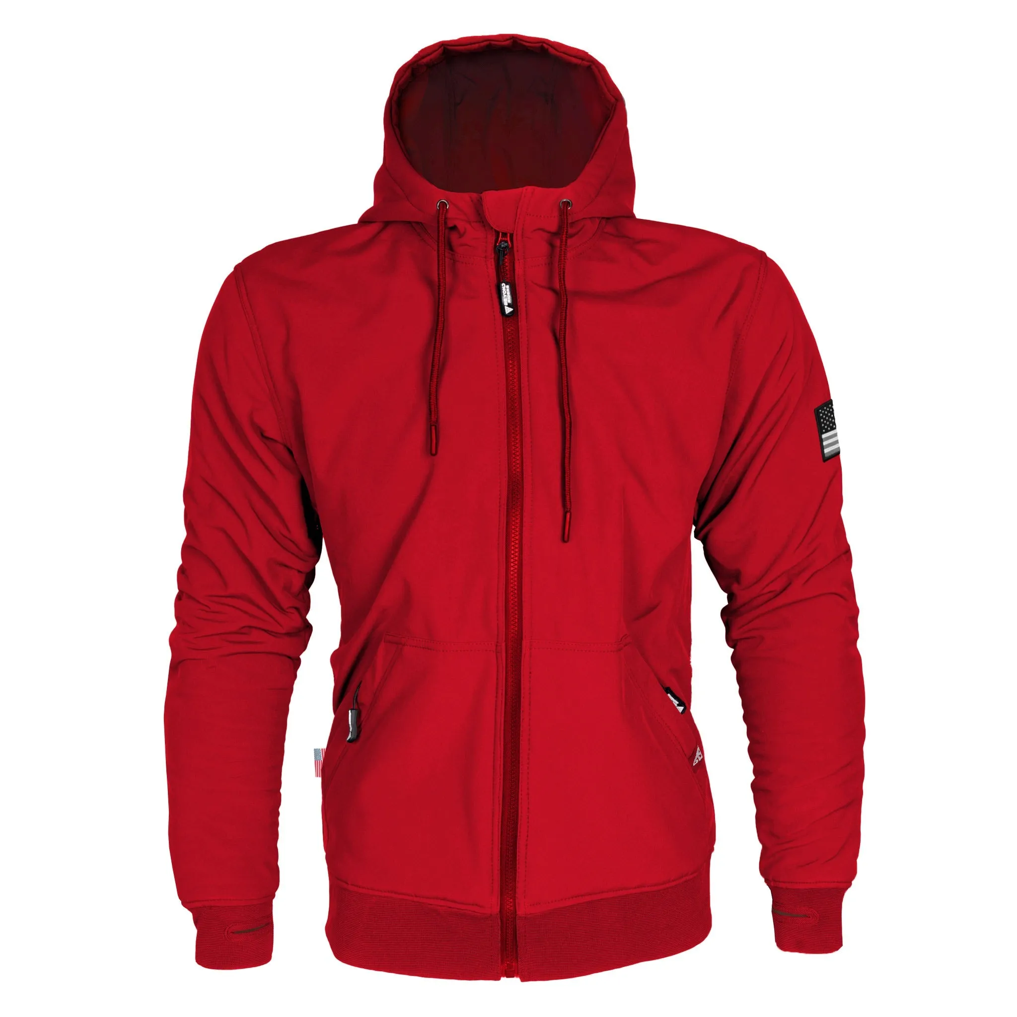 SALE Protective SoftShell Unisex Hoodie - Red Solid Matte with Pads