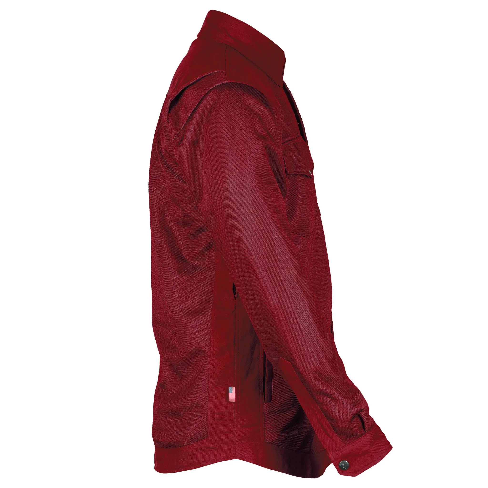 SALE Protective Summer Mesh Shirt - Red Maroon Solid with Pads